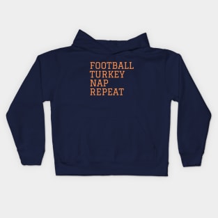 Football Turkey Nap Repeat Kids Hoodie